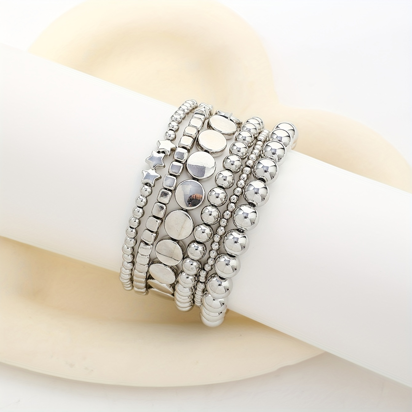 CCB Plastic Beaded Bracelet Set with Starlight Surface Bead Combination Kit
